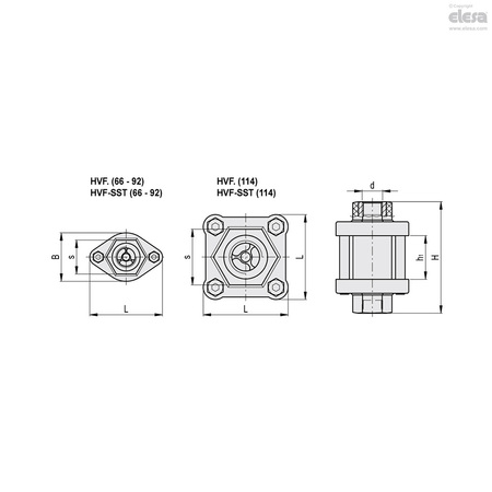 Elesa Brass bosses, HVF.92-1/2 HVF. (G1/4 - G3/8 - G1/2)